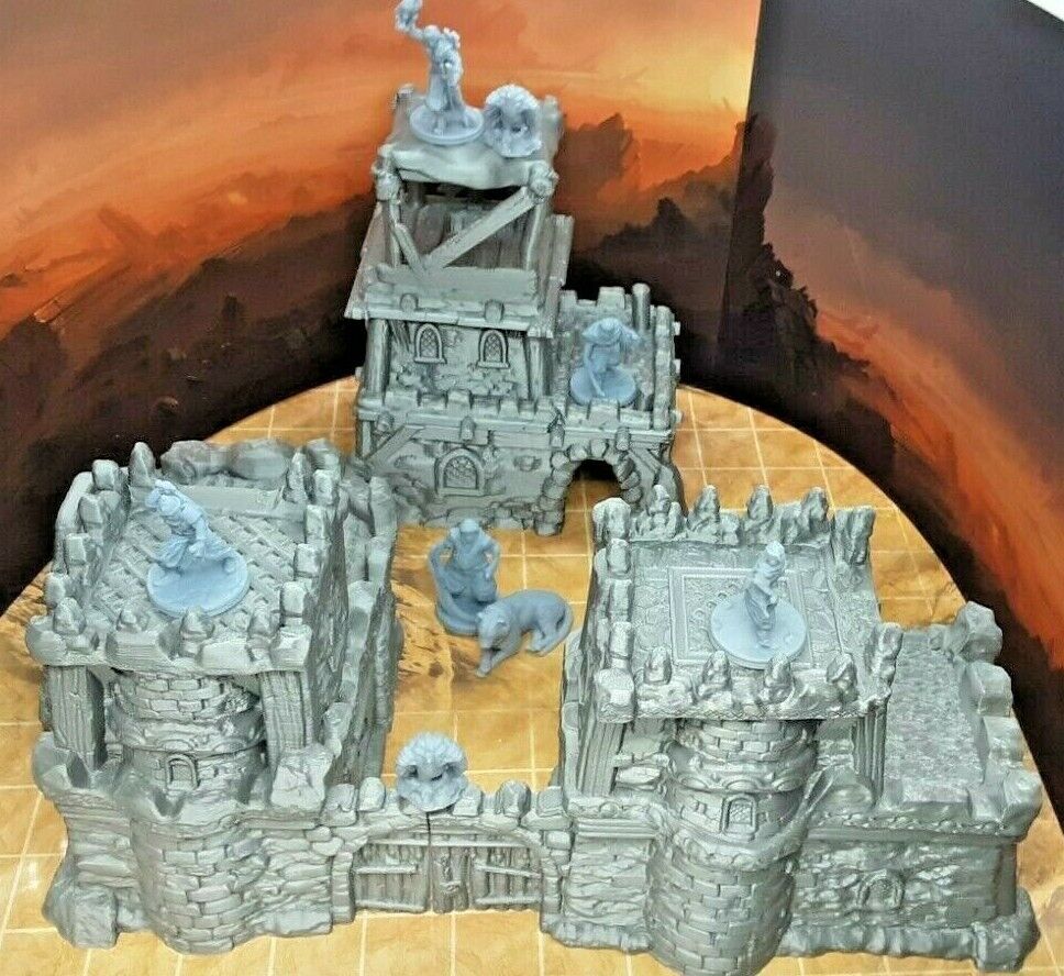 23 Piece Desert Village Set W/ Buildings and Villagers Minis Scenery Terrain D&D
