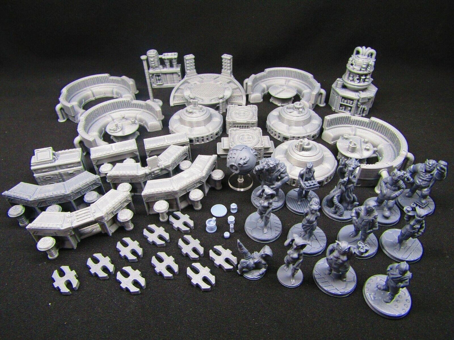 50pc Sci Fi Modular Bar Night Club Scenery Terrain Set w/ Miniatures 3D Print