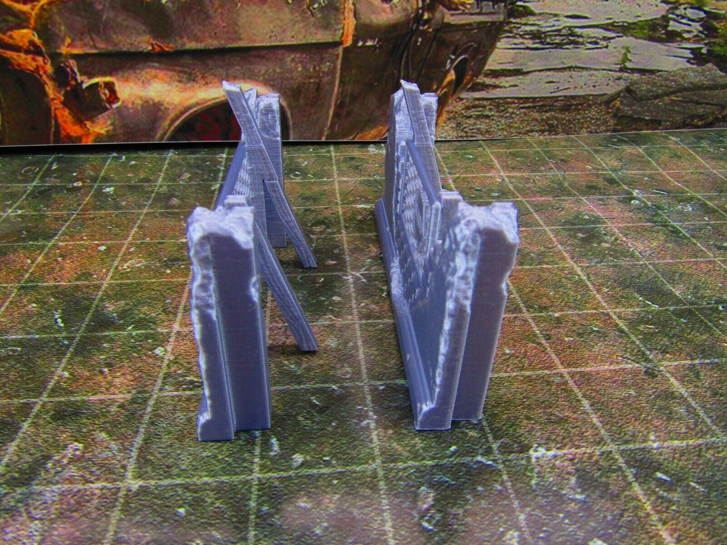 2pc Building Rubble Straight Brick Wall B Scatter Terrain Scenery Wasteland
