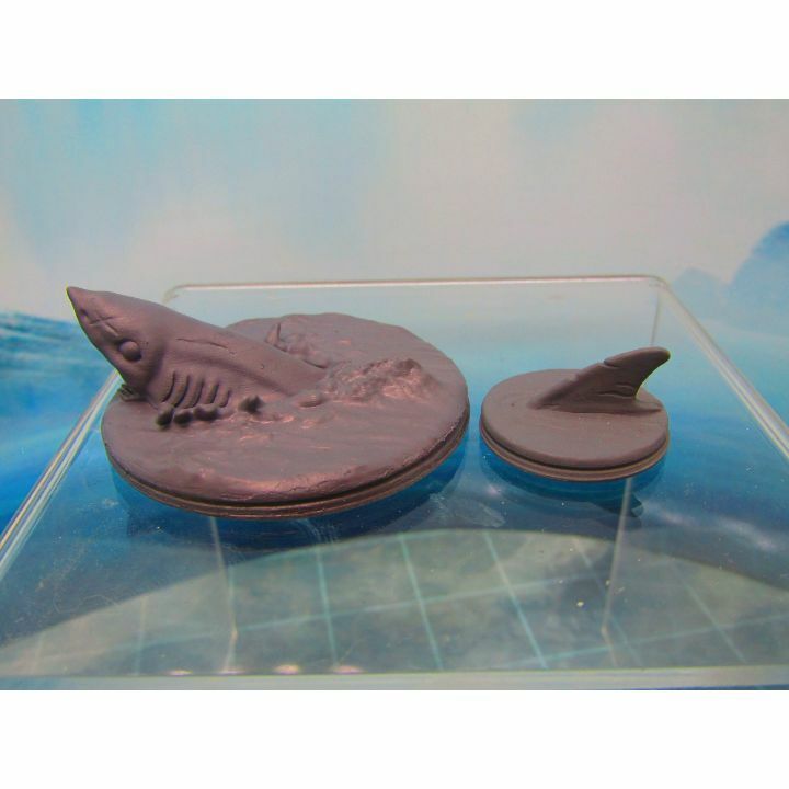 Shark Swimming + Surfacing Mini Miniature Scatter Terrain Scenery 3D Printed Mod