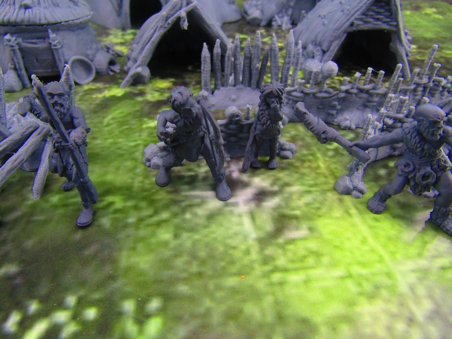 Prehistoric Caveman Tribal Village Rampart Set Mini Miniature Model Character