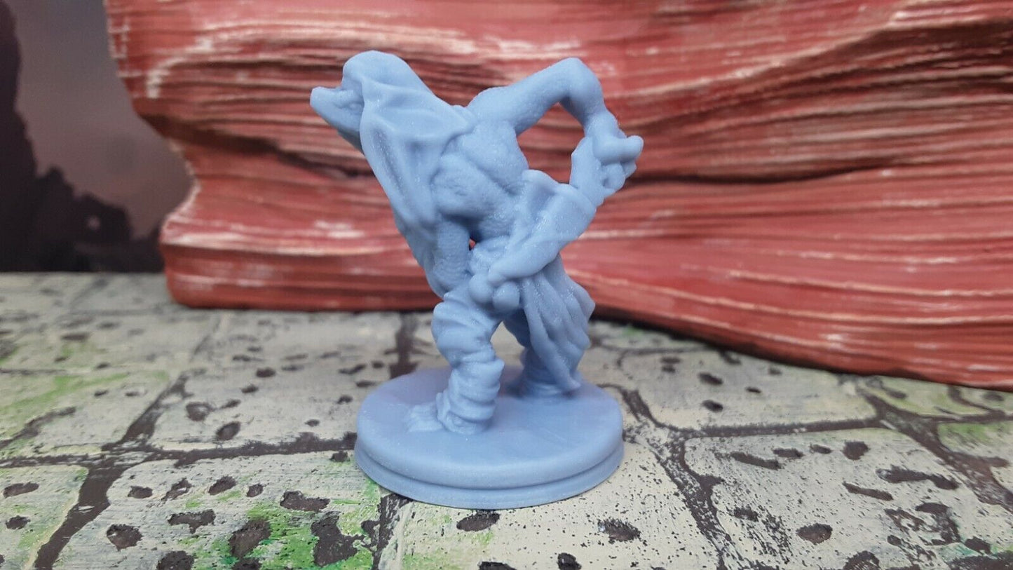 Snakefolk Assassin Lizard Man Mini Miniature Figure 28/32mm D&D 3D Printed Resin