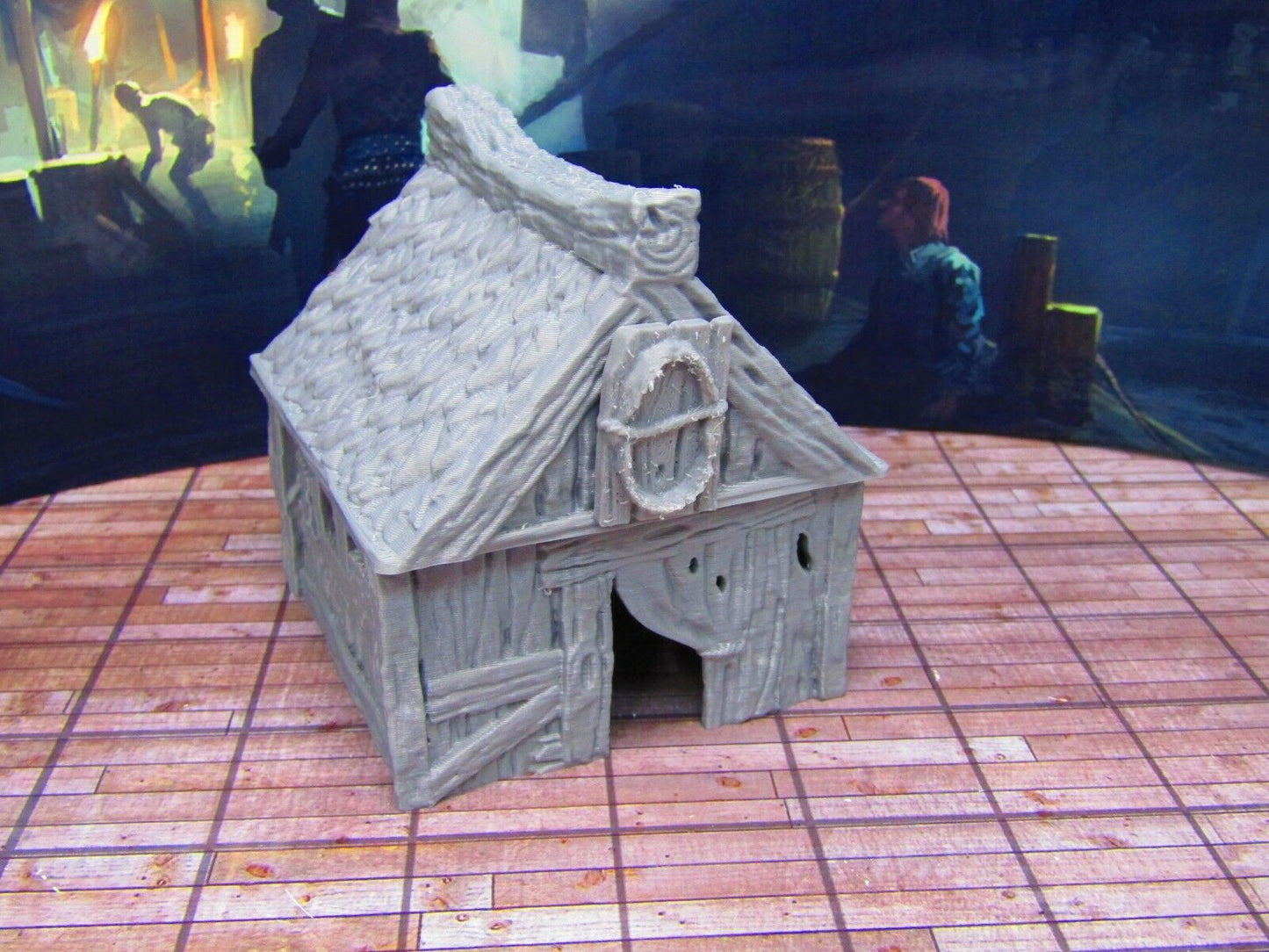 Fisherman's Shack with Shark Jaw & Removeable Roof Scenery Scatter Terrain Props