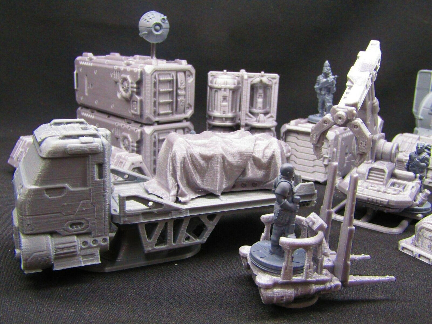 47pc Sci Fi Dock Cargo Set w/ Minis Miniatures Scenery Scatter Terrain 3D Print
