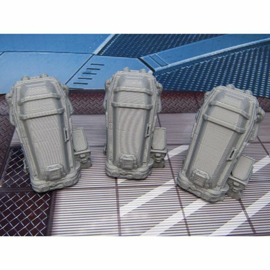 3 Cryopods Freeze Chambers Scatter Terrain Scenery Miniature 3D Printed Model