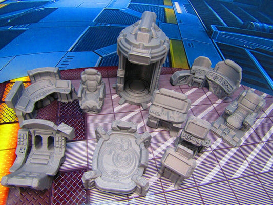 10 pc Space Ship Bridge Command Scatter Terrain Scenery
