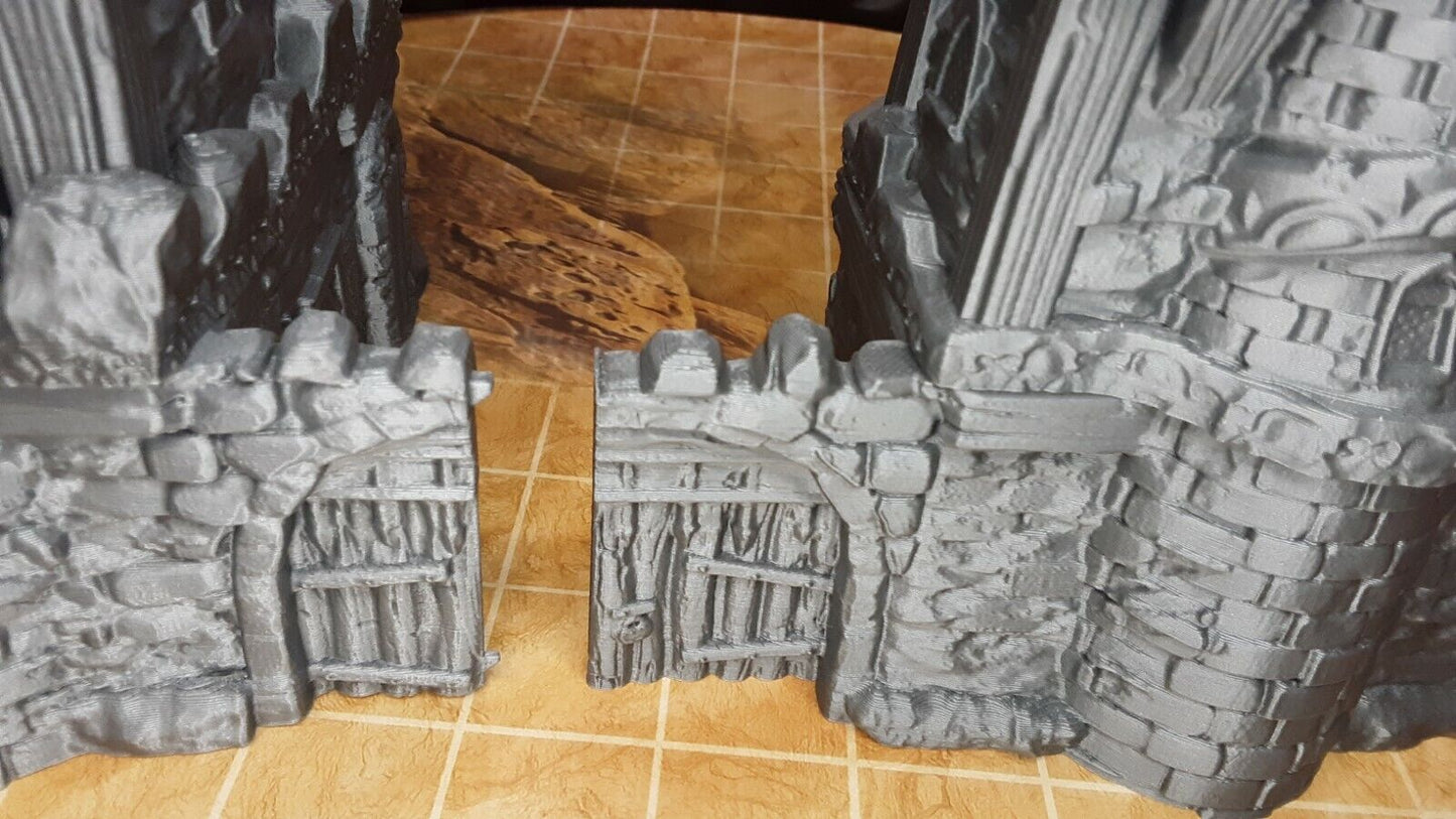 4 Room 3 Floor Fortress / Outpost Entrance Scenery Terrain Tabletop Fantasy D&D