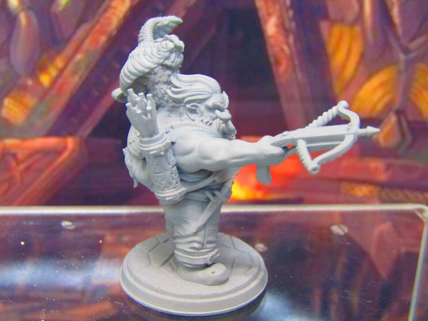 Dwarven Bowman Ranger w/ Owl Adventurer Mini Miniatures 3D Printed Model 28/32mm