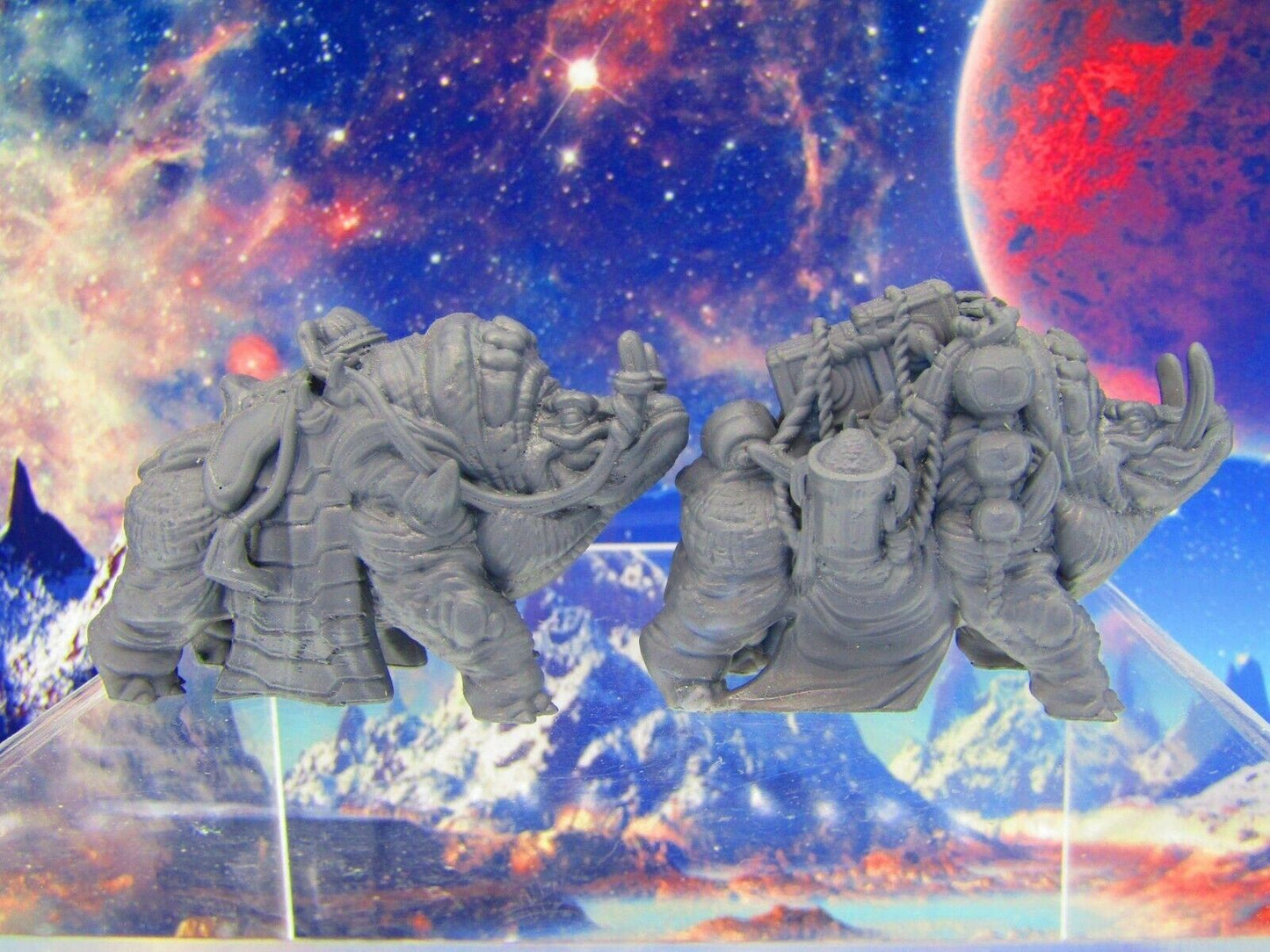 Uscon Pack & Saddled Riding Beast Pair Mini Miniature Figure 3D Print Starfinder