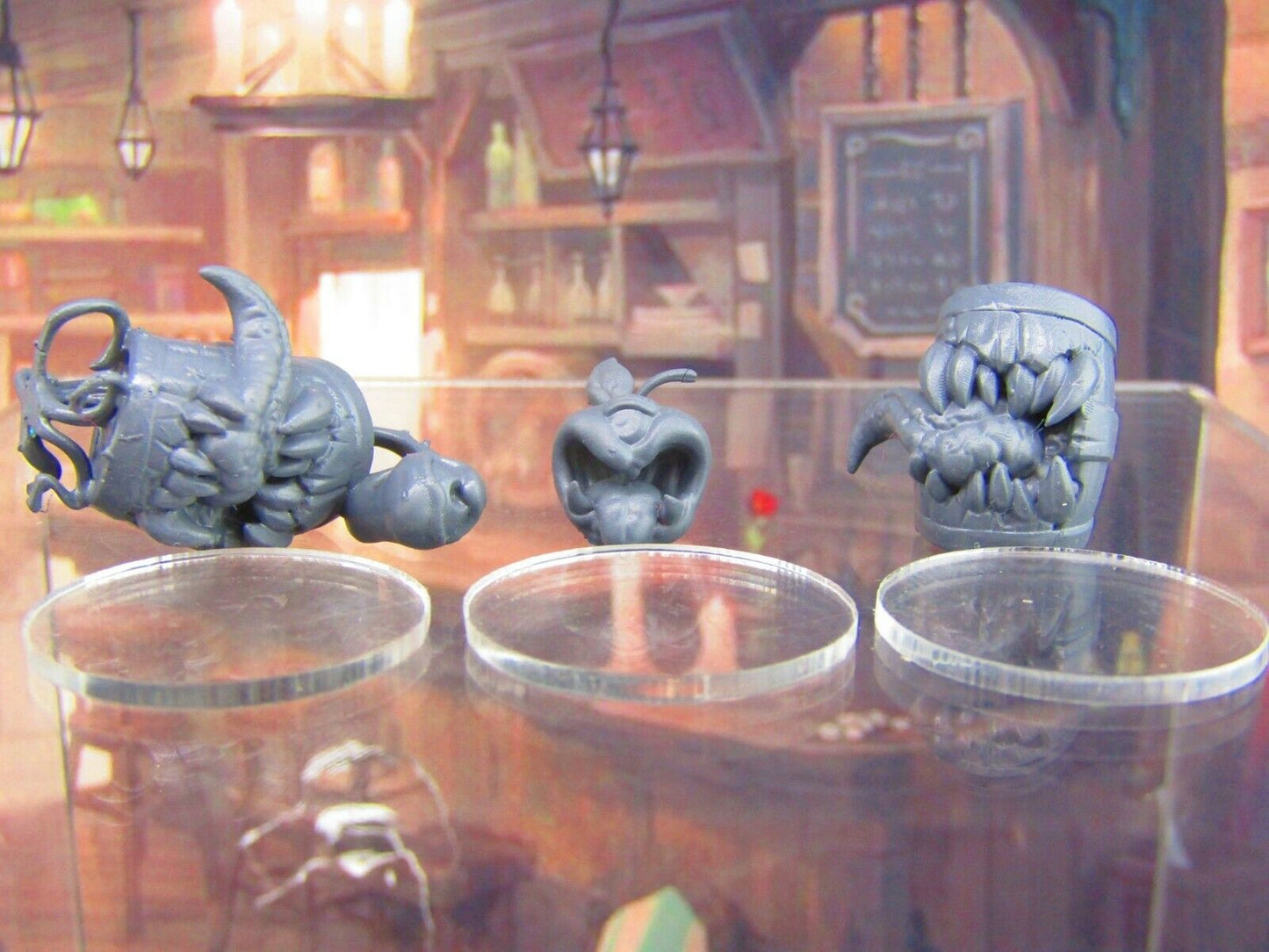 Mimic Barrels & Apple Loot Monsters Mini Miniature Figure 3D Printed Model