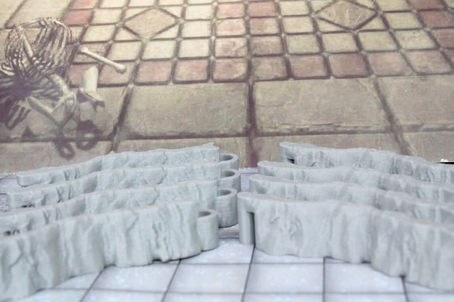 8pc Dry Cavern Dungeonsticks Contoured Straight Walls Map Tile Set Scenery D&D