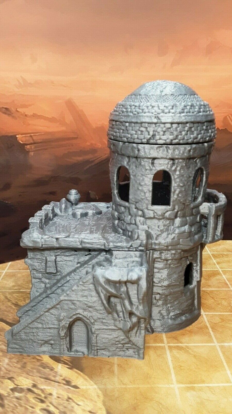 2 Floor Arabian Desert Domed Roof House Scatter Terrain Tabletop Scenery