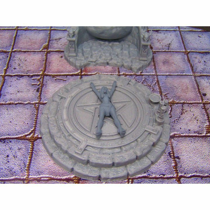 Sacrificial Pentagram Seal w Victim & Altar Dungeon Scenery Scatter Terrain