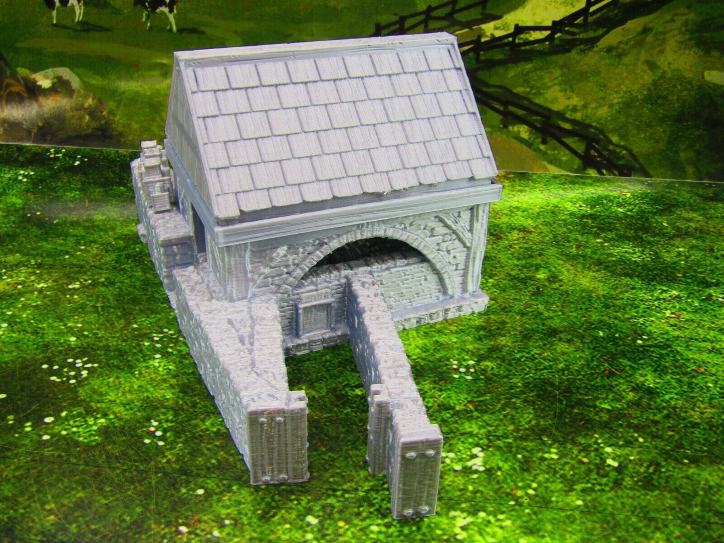 River Grist Mill Grainery Scatter Terrain Scenery 3D Printed Model 28/32mm Scale