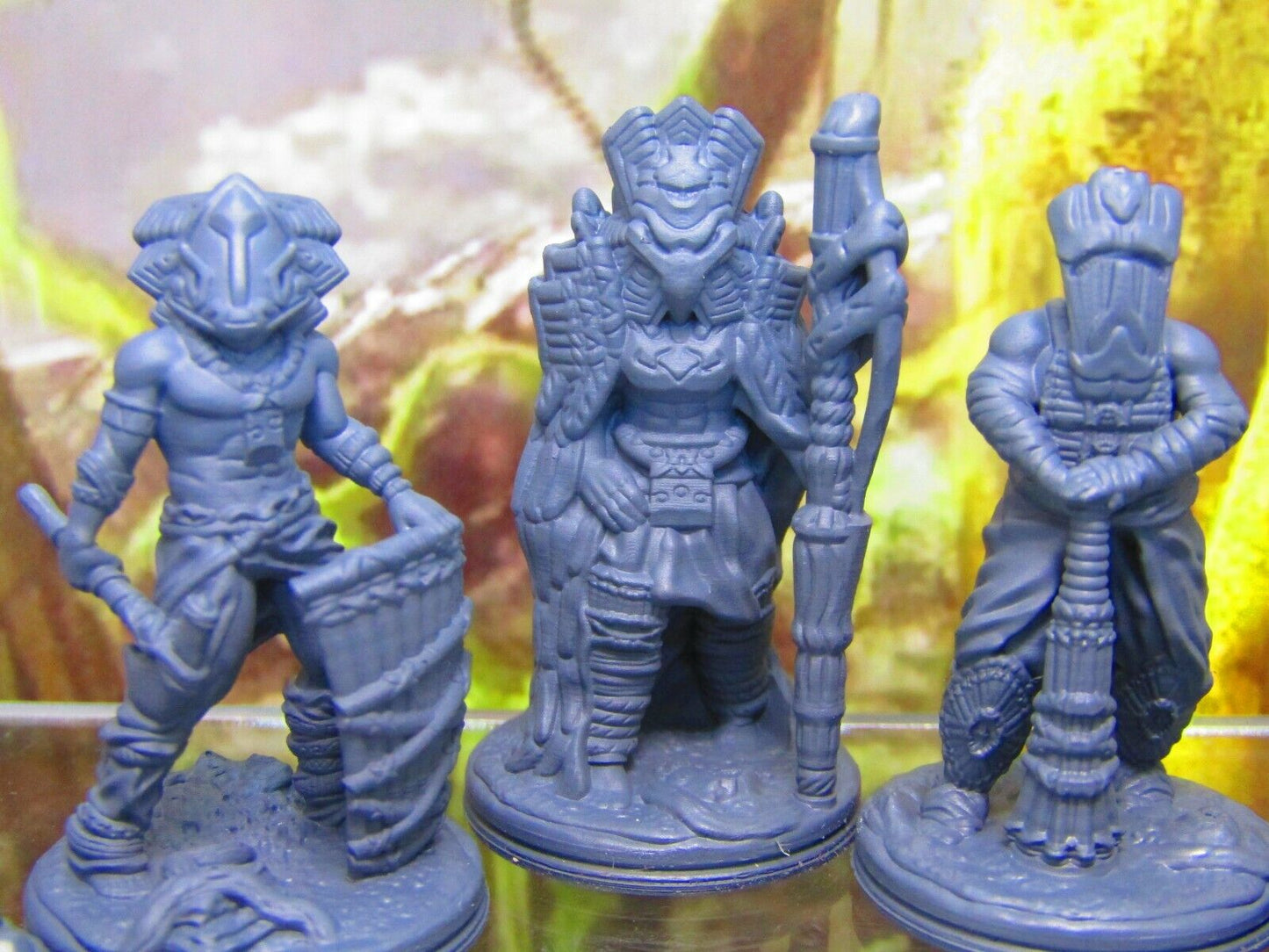 5pc Masked Tribal Jungle Tribe War Party Mini Miniature Figure 3D Printed Model