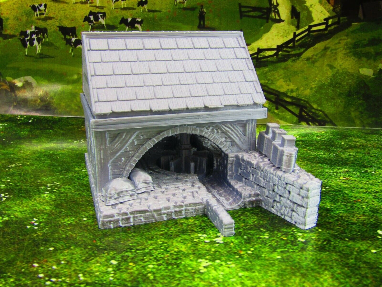 River Grist Mill Grainery Scatter Terrain Scenery 3D Printed Model 28/32mm Scale