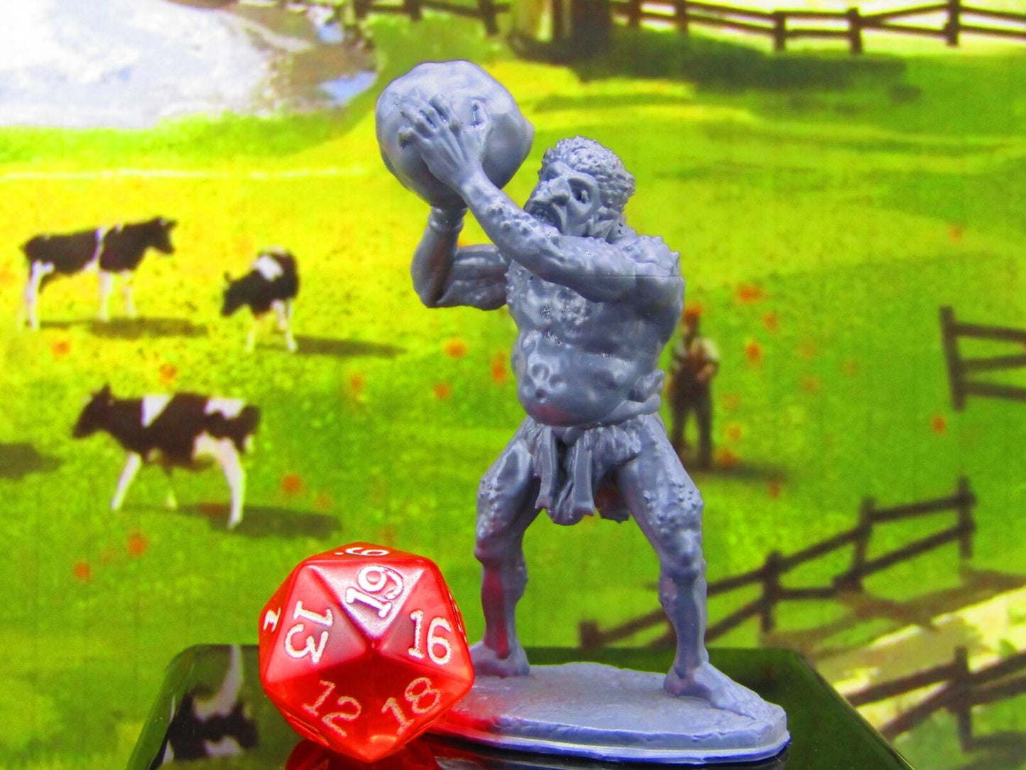 Troll Throwing Rock Monster Encounter Mini Miniature Model Character Figure