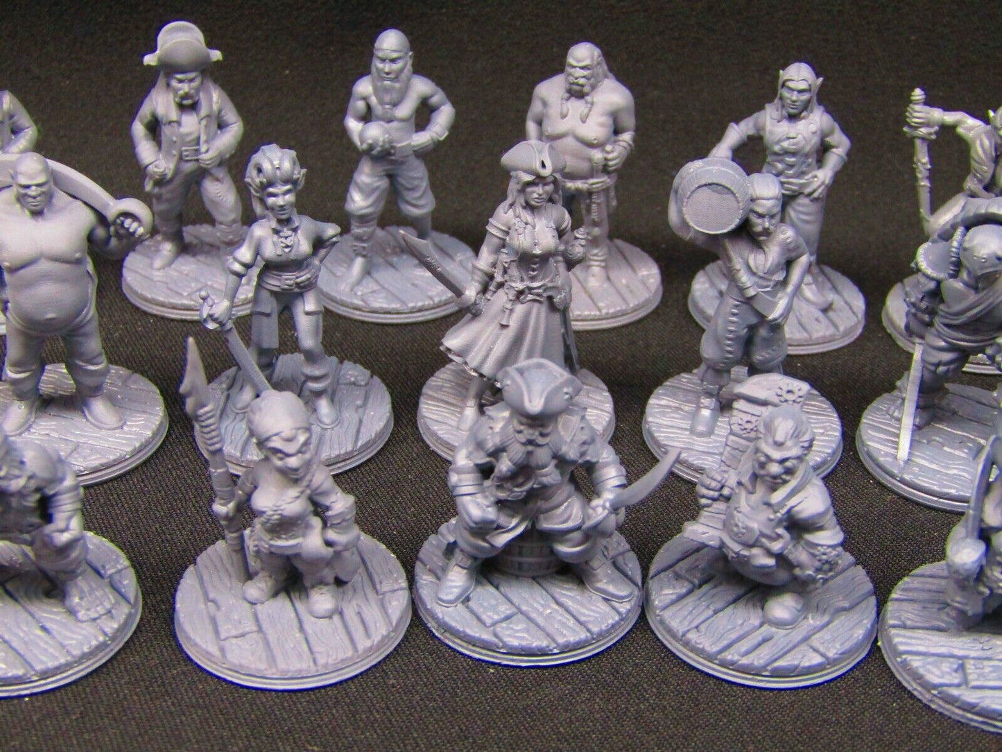 27pc Pirate Set Mini Miniature Figure 3D Printed Model 28/32mm Scale Fantasy RPG