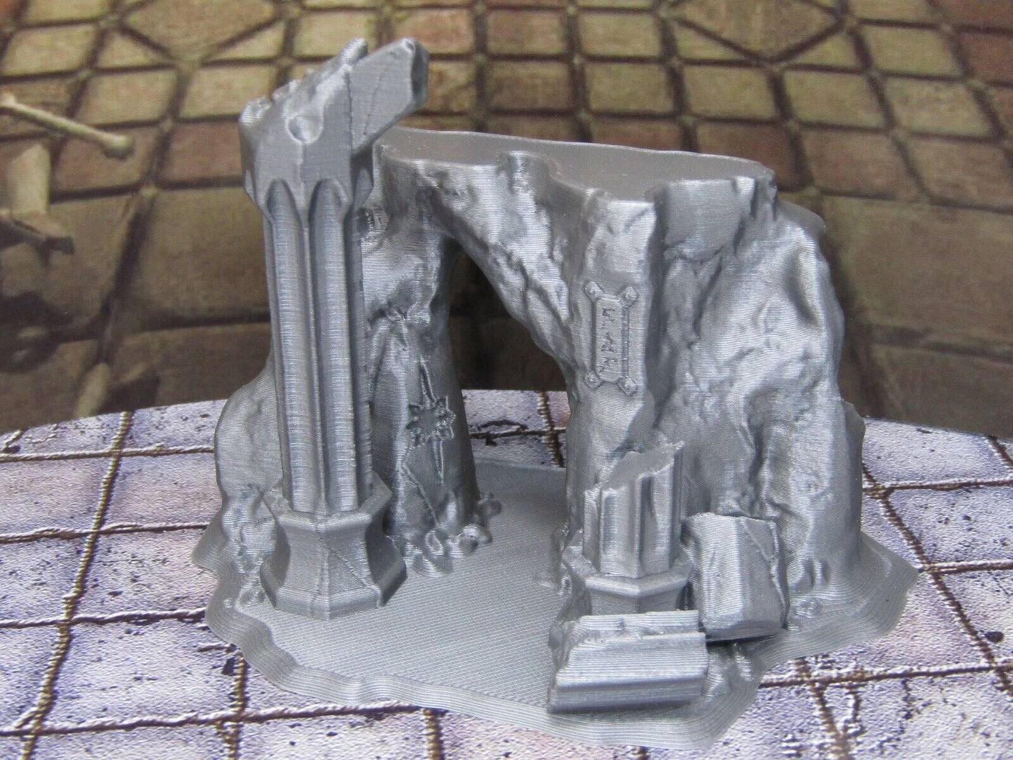Rune Marked Cave Entrance Mini Miniature Figure Scenery Terrain 3D Printed Model