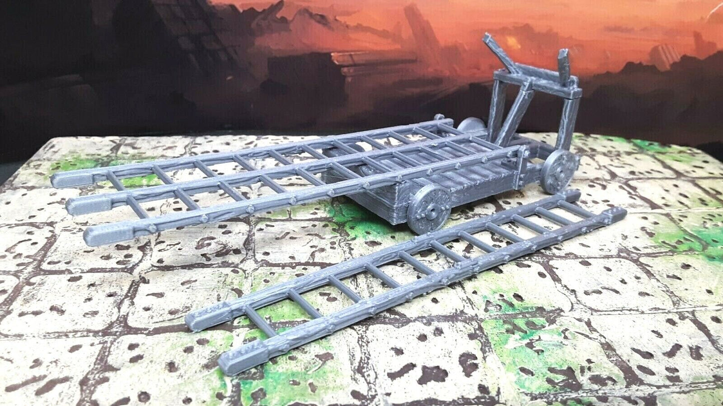 Castle Siege Ladders Siege Weapon Scatter Terrain 3D Printed Dungeons & Dragons
