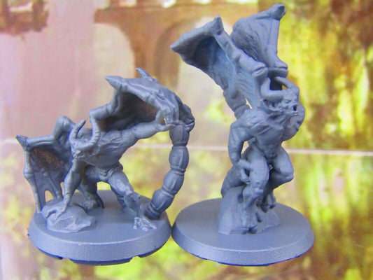Pair of Imp Demons Mini Miniatures 3D Printed Resin Model Figure 28/32mm Scale