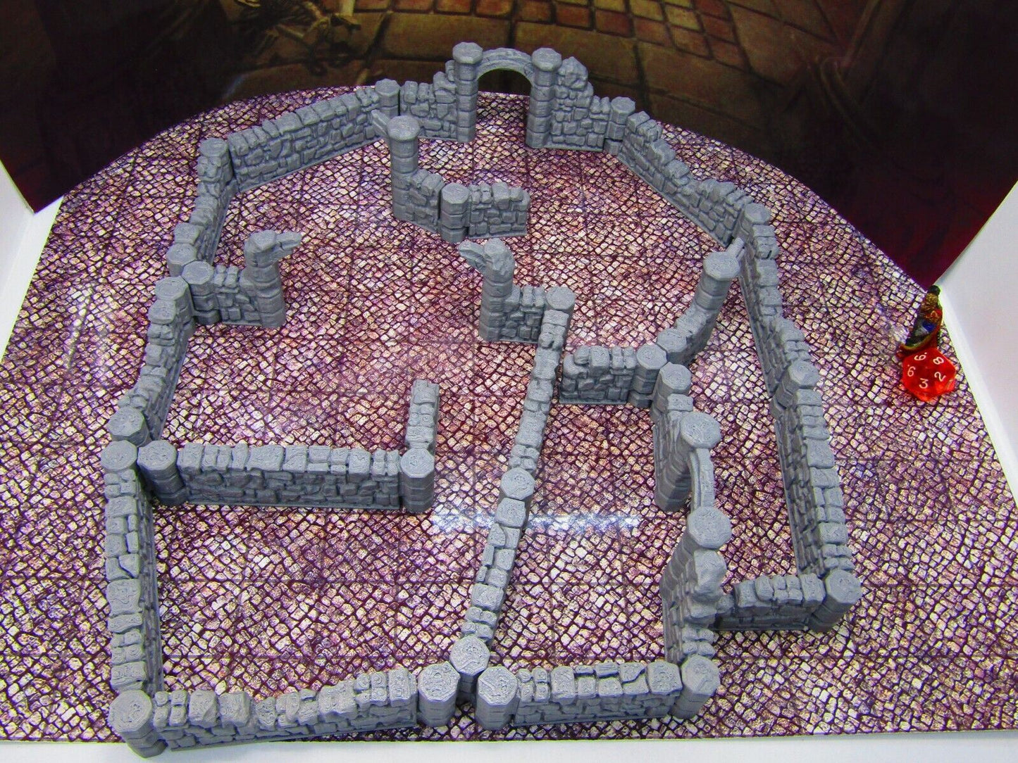 26pc DungeonSticks Ruined Stone Walls Map Building Tile Set Scenery Terrain