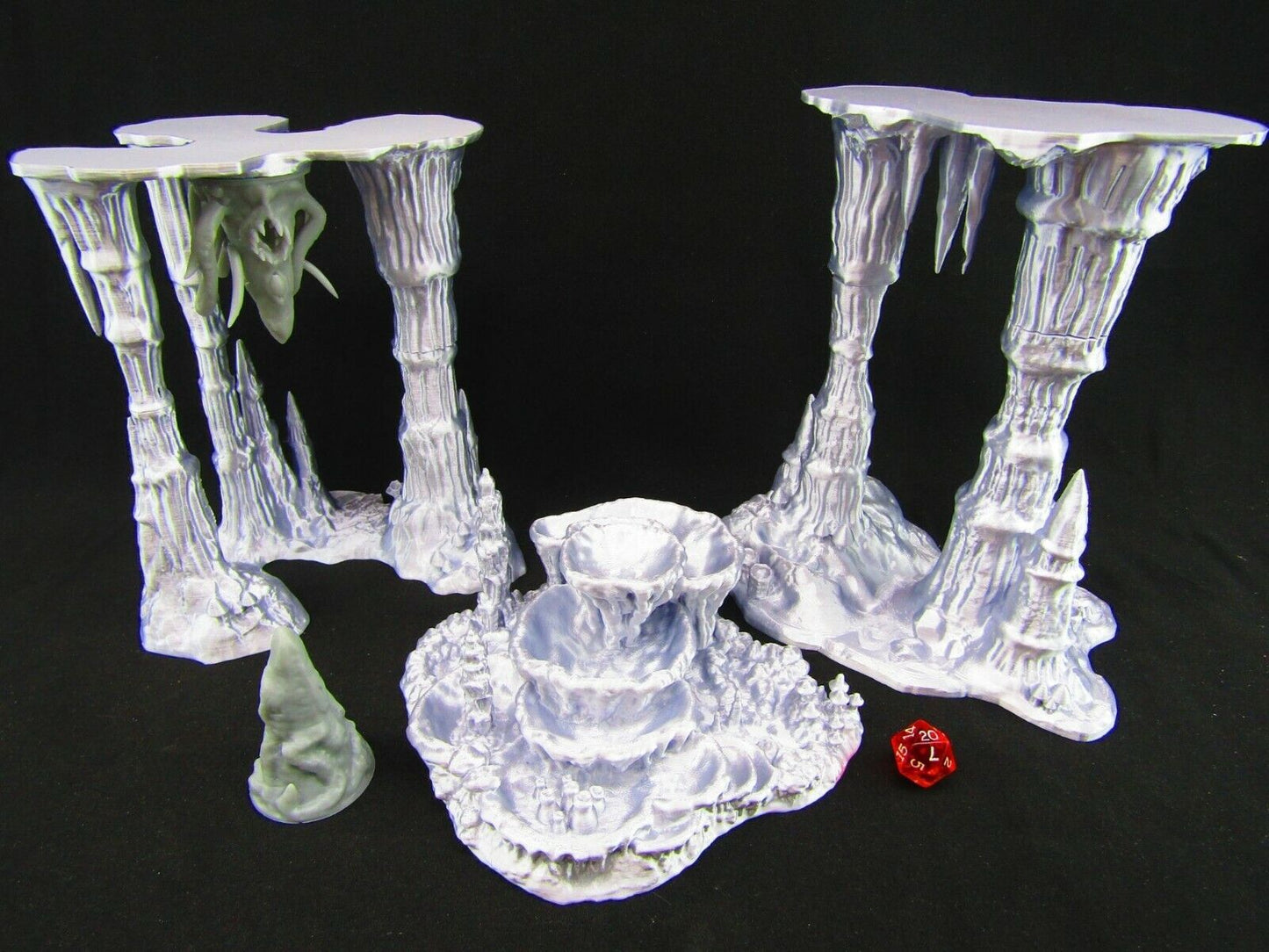 Wet Cavern Stalagmite Stalactite Set w/ Roper Monster Scatter Terrain Scenery 3D