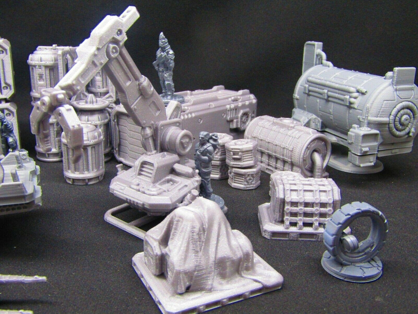 47pc Sci Fi Dock Cargo Set w/ Minis Miniatures Scenery Scatter Terrain 3D Print