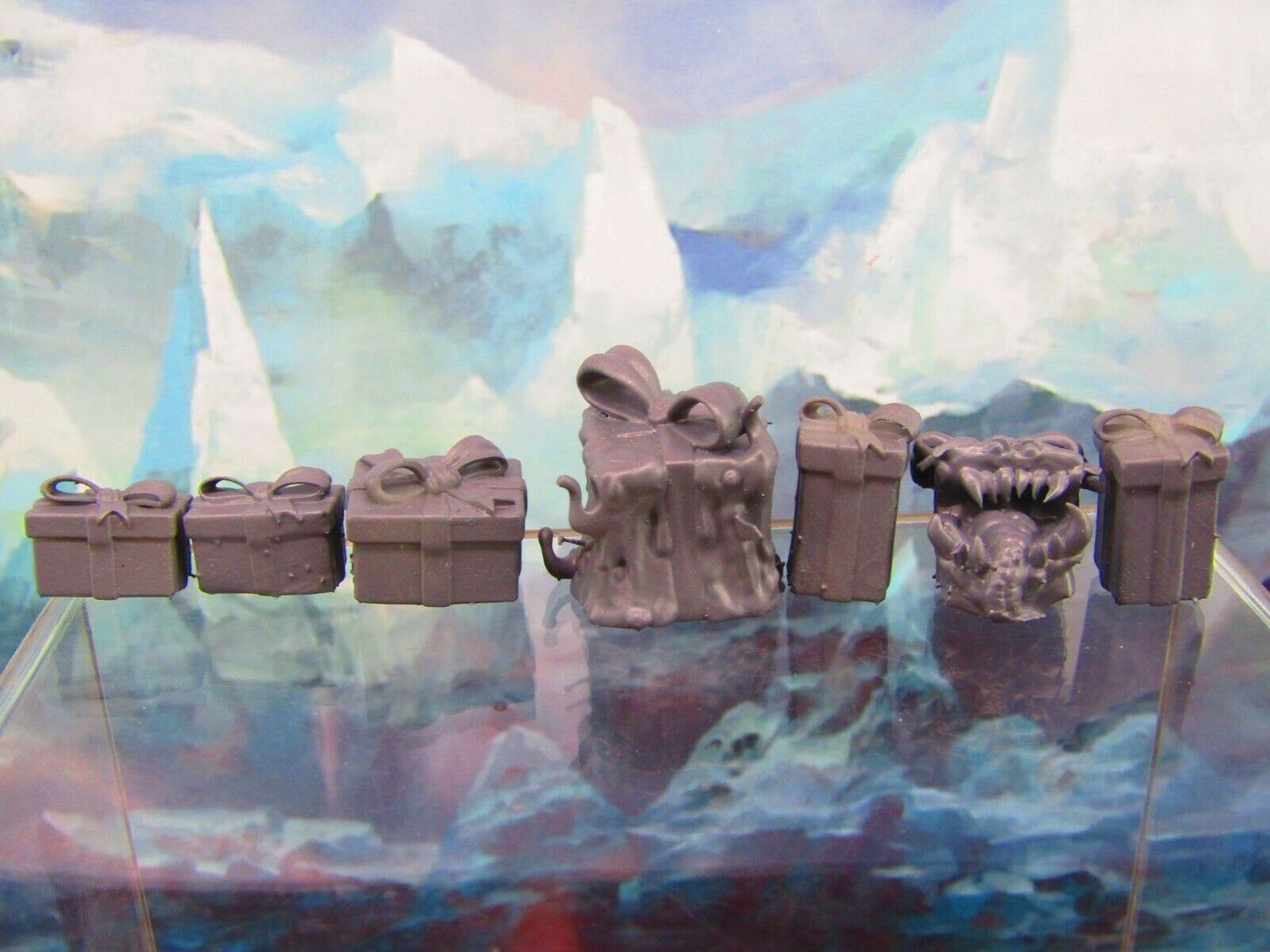 11pc Christmas Present & Trees Booby Trap Set Scatter Terrain Scenery Tabletop