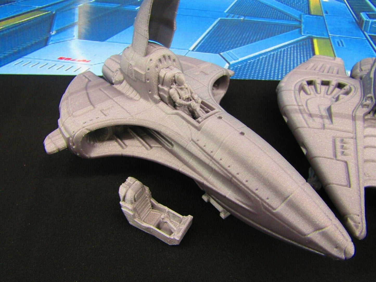Star Fighter Space Ship Pair Scenery Scatter Terrain 3D Printed Model 3D Print