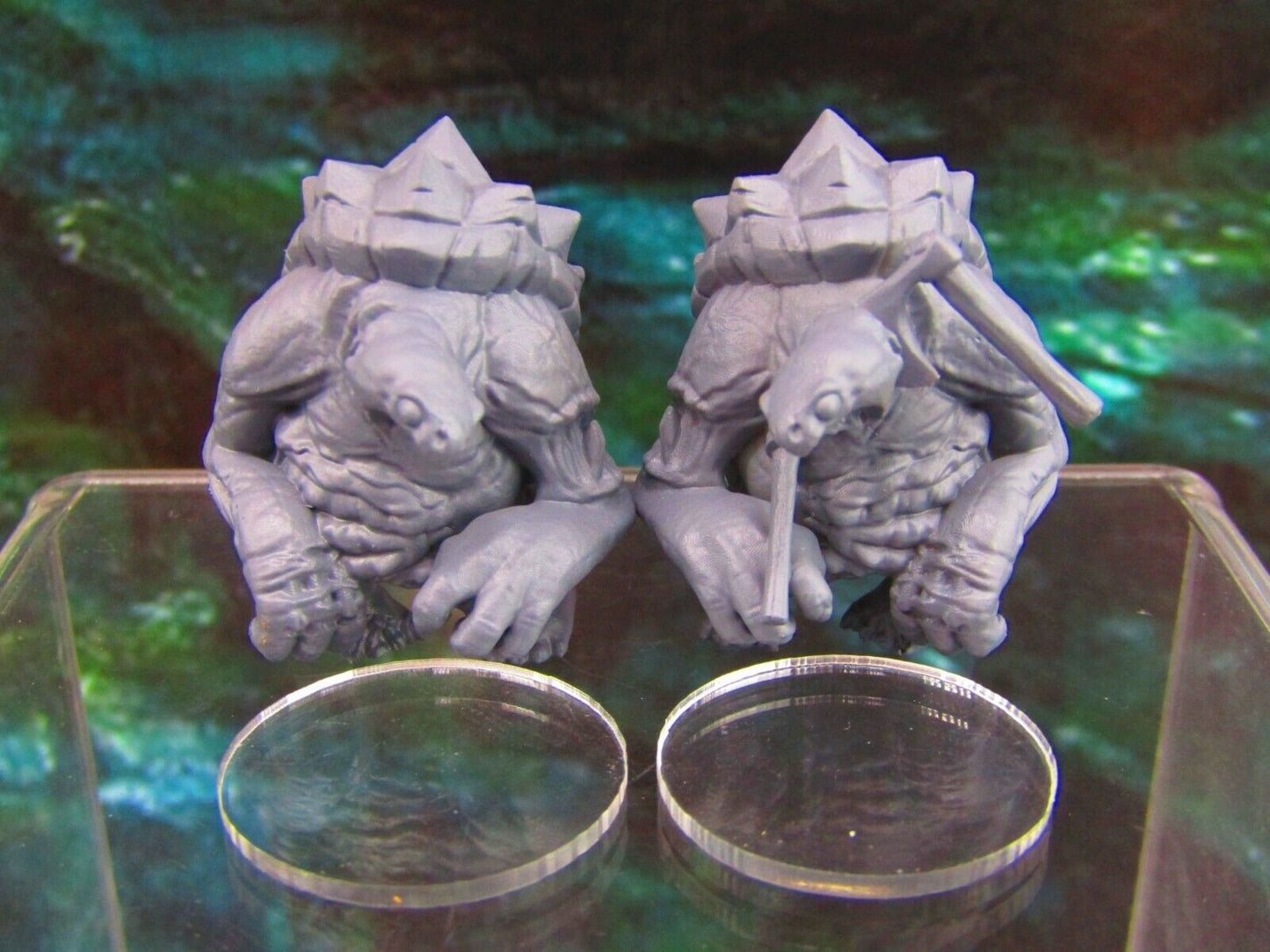 Zombie Tortle Turtle Race Pair Mini Miniature Figure Character 3D Printed Model