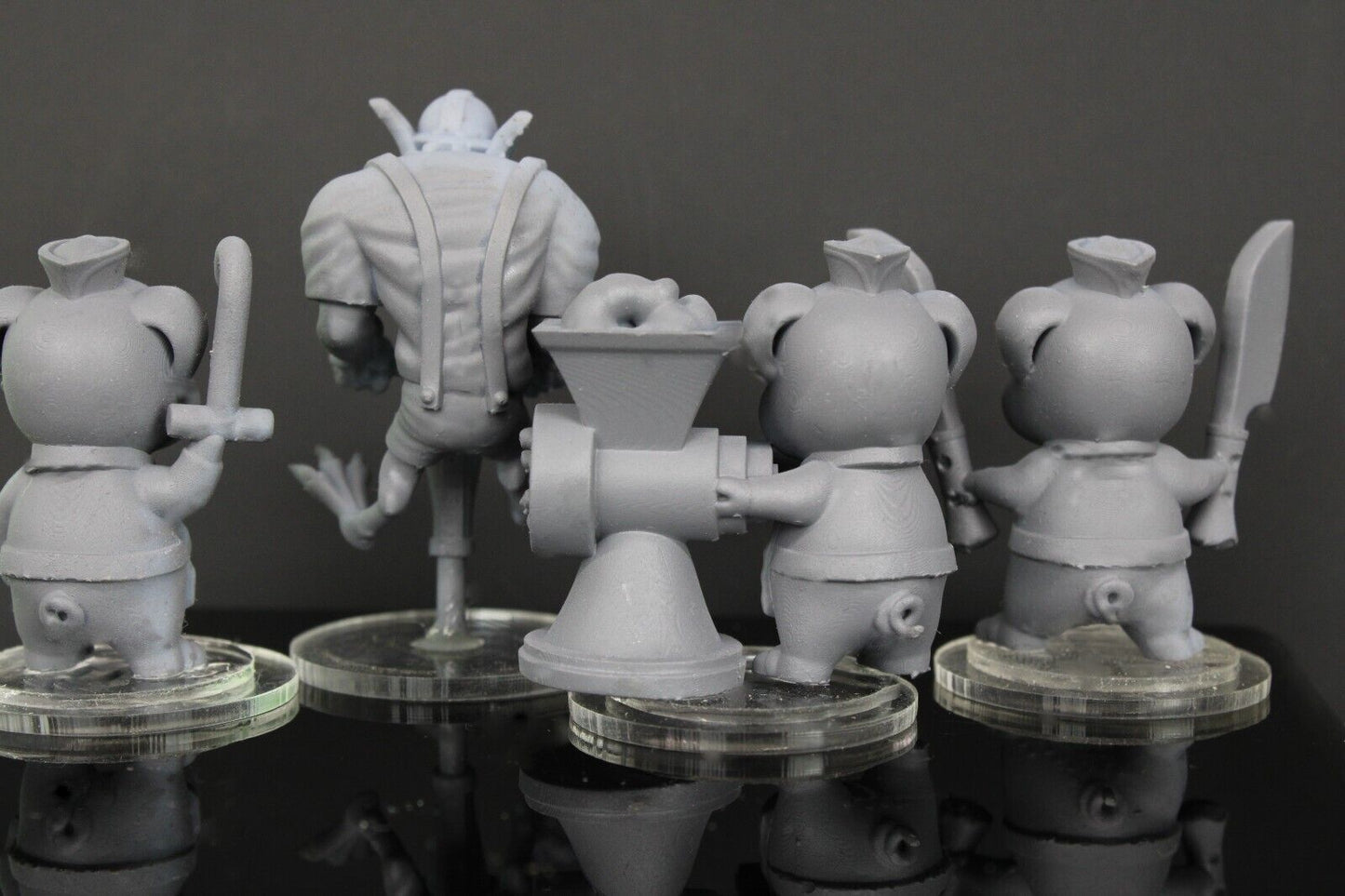 4pc 3 Little Pigs & Big Bad Wolf Mini Miniature RPG Tabletop Gaming D&D