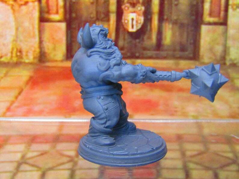 Doli The Smasher Berserker Dwarf Mini Miniatures 3D Printed Model 28/32mm Scale