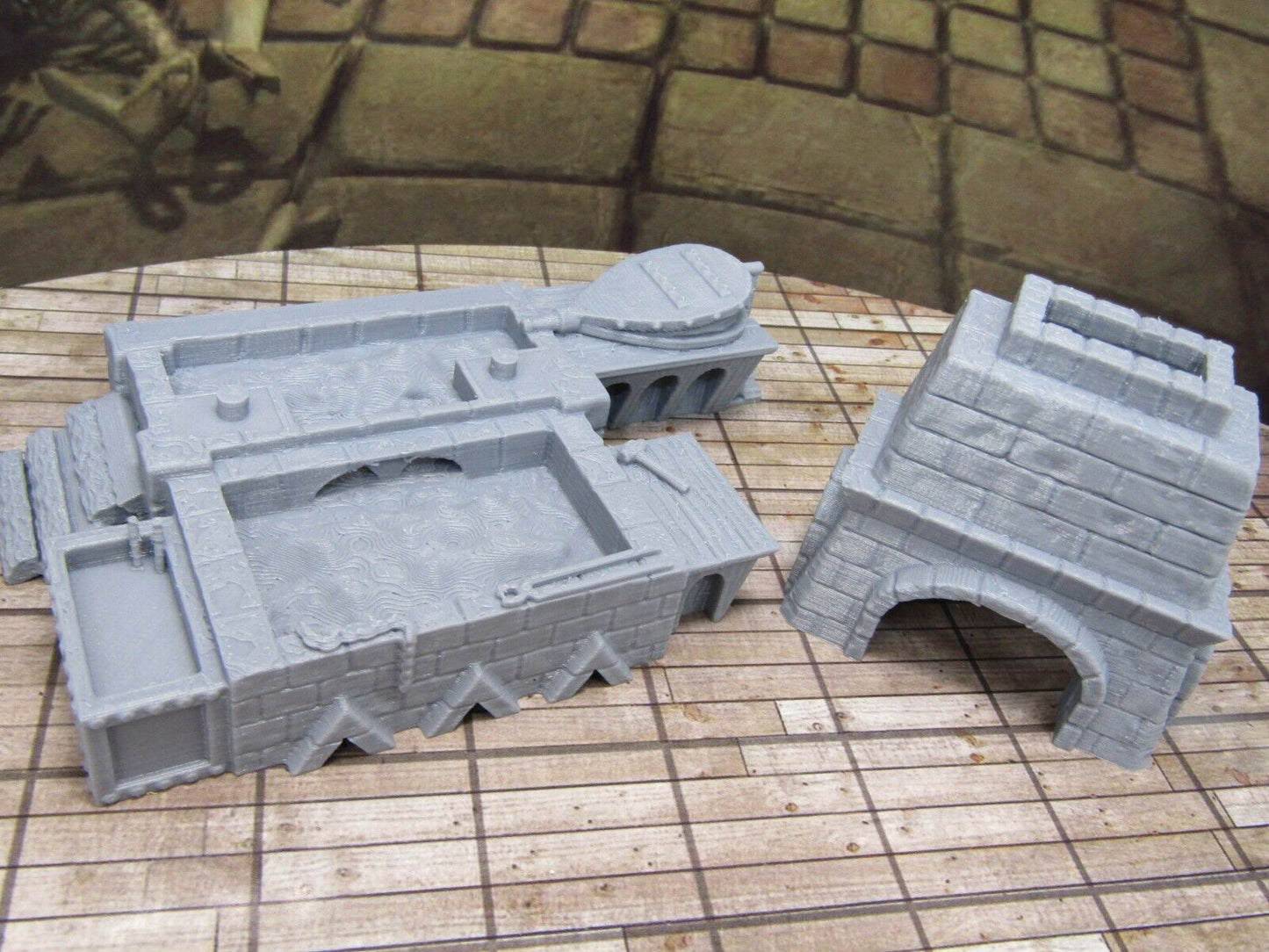 Large Blacksmith's Forge Furnace Set Miniature Scenery Terrain 3D Printed Model