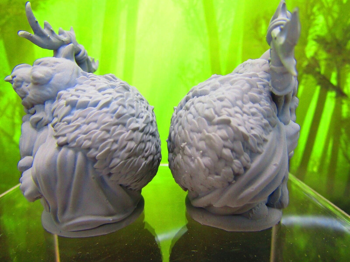 Pair of Crazy Wildman Recluse Dwarf Druids Mini Miniature 3D Printed Model