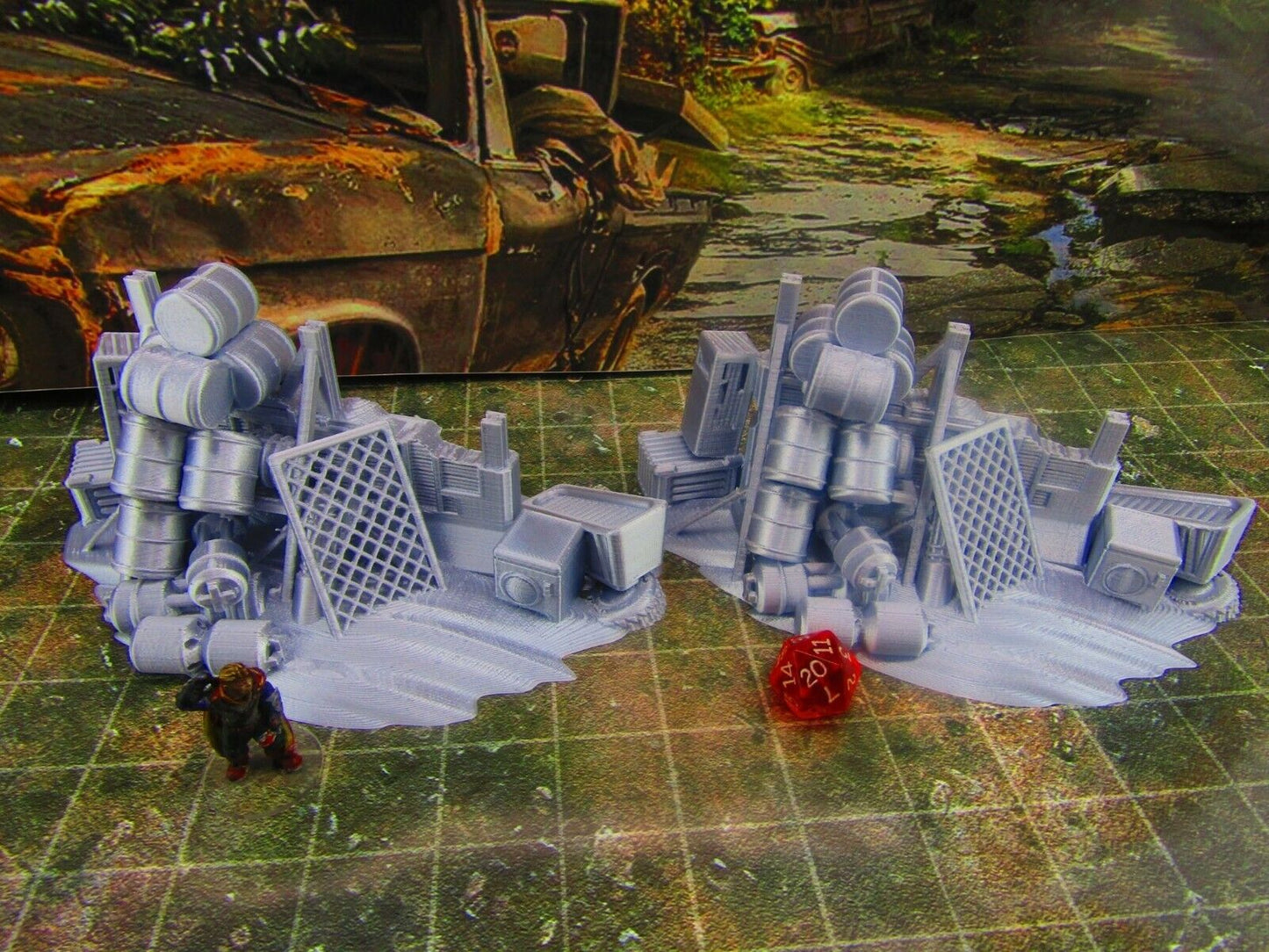2pc Junk Wall Settlement Barricade C Scatter Terrain Scenery Wasteland