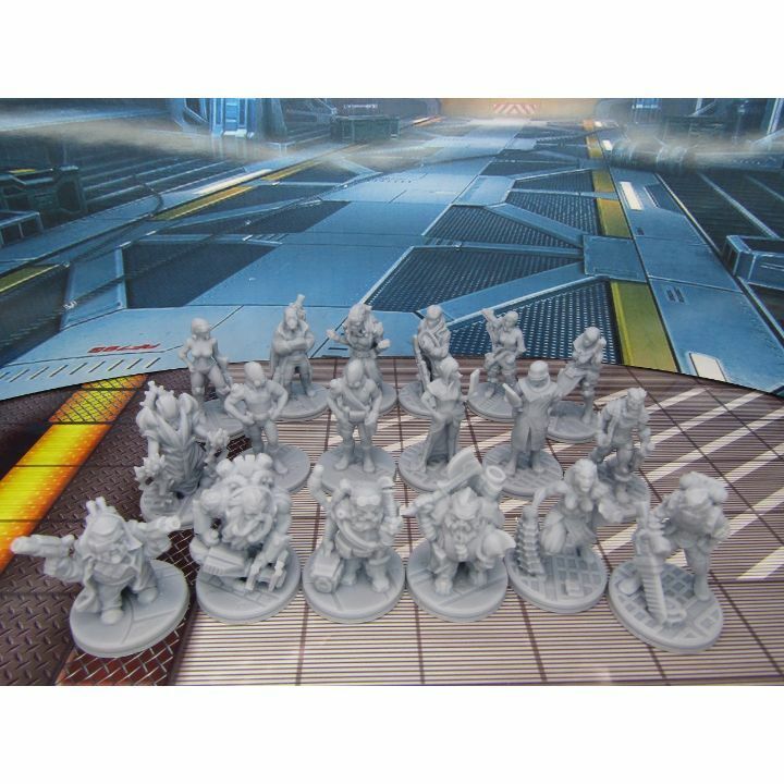 Sci Fi Mini Set 2 - 18 pc Humans, Dwarves, & Humanoids Miniatures Set 3D Printed