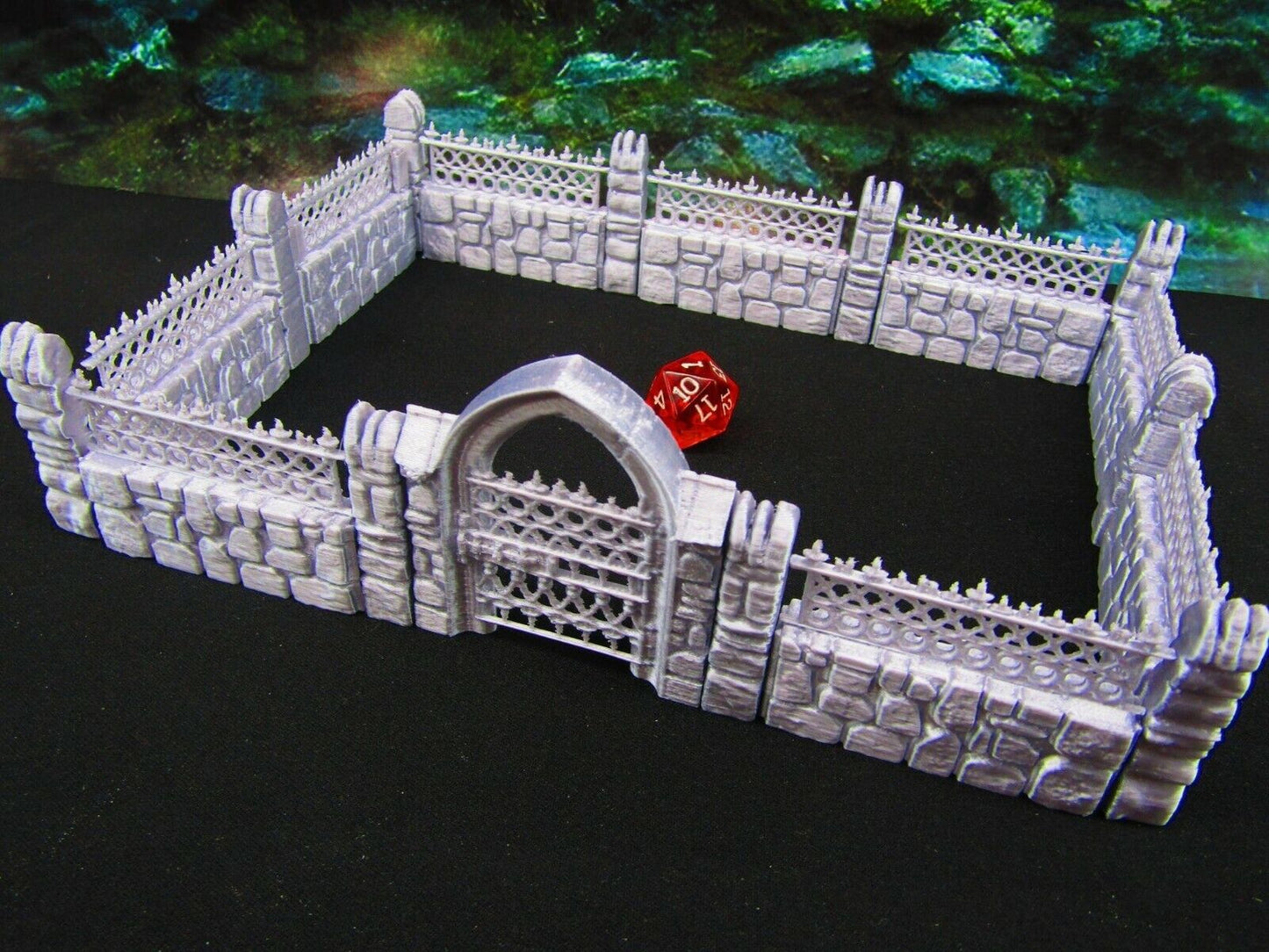 20pc Wrought Iron Fencing Set Graveyard / Cemetery Scatter Terrain Scenery