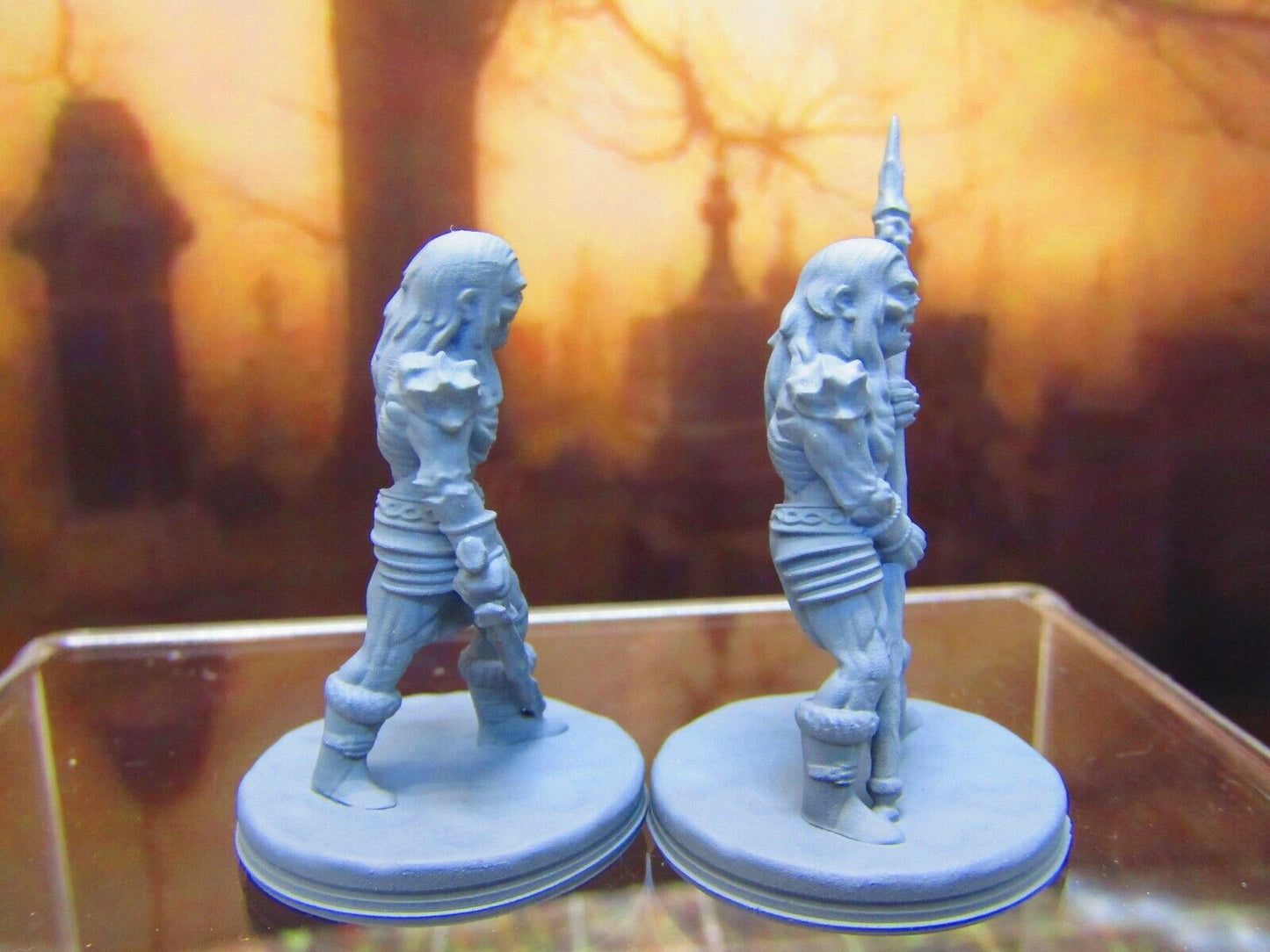 Pair of Barrow Wight Ghost Warriors Encounter Mini Miniature