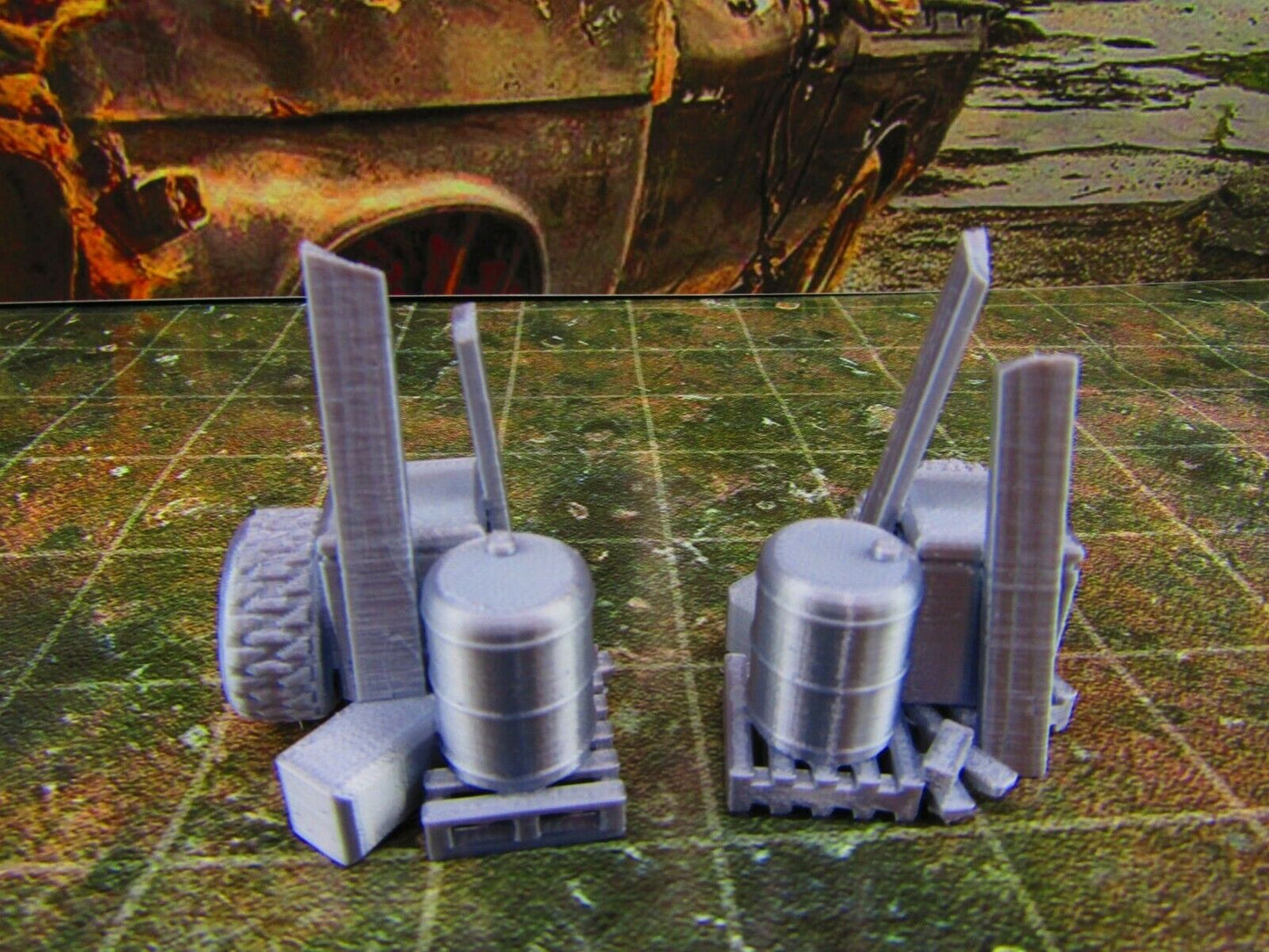 2pc Junk Street Rubble D Scatter Terrain Scenery Wasteland Apocalypse Dystopian