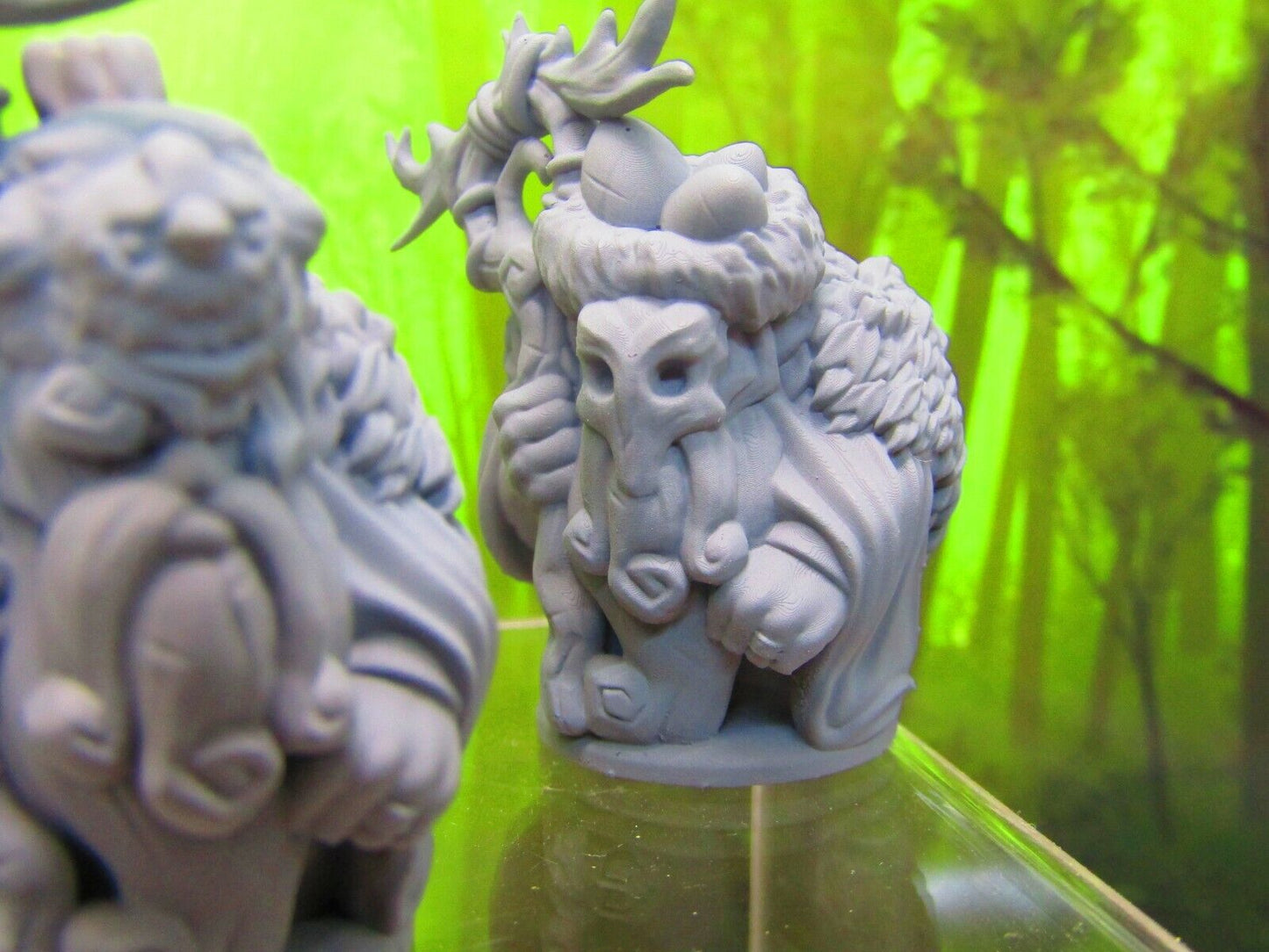 Pair of Crazy Wildman Recluse Dwarf Druids Mini Miniature 3D Printed Model