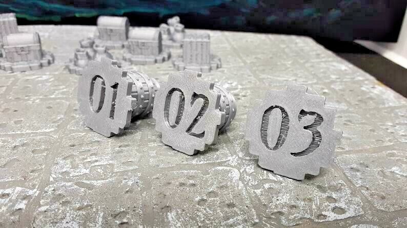 12 Piece Lot Numbered Loot Treasures Markers Scatter Terrain Dungeons & Dragons