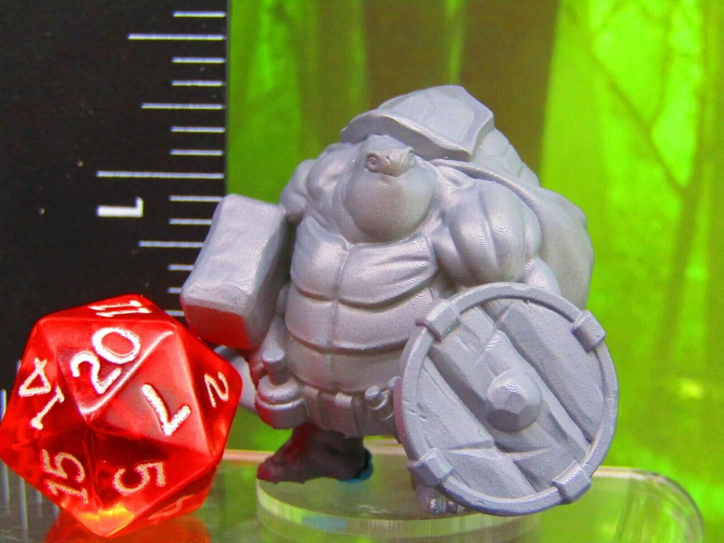 Tortle Paladin Turtle Man Mini Miniature Figure 3D Printed Model 28/32mm Scale