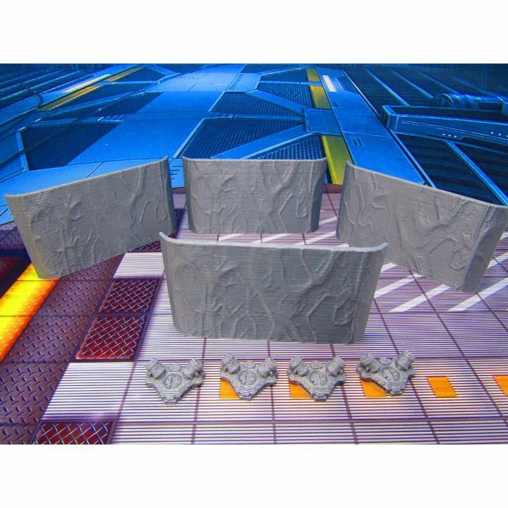 8 pc Battlefield Rectangle Energy Shields Miniature Scatter Terrain Scenery