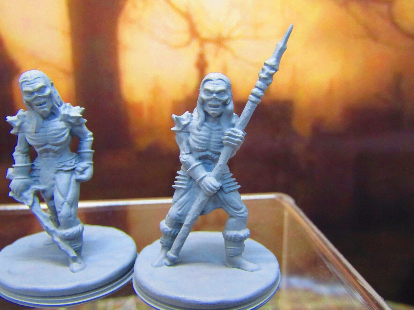 Pair of Barrow Wight Ghost Warriors Encounter Mini Miniature