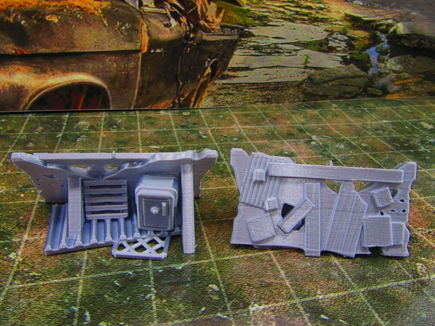 2pc Junk Wall Settlement Barricade B Scatter Terrain Scenery Wasteland