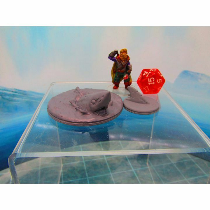 Shark Swimming + Surfacing Mini Miniature Scatter Terrain Scenery 3D Printed Mod