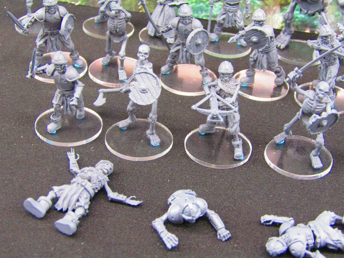 29pc Large Skeletal Army Set Mini Miniatures 3D Printed Resin Model Figure