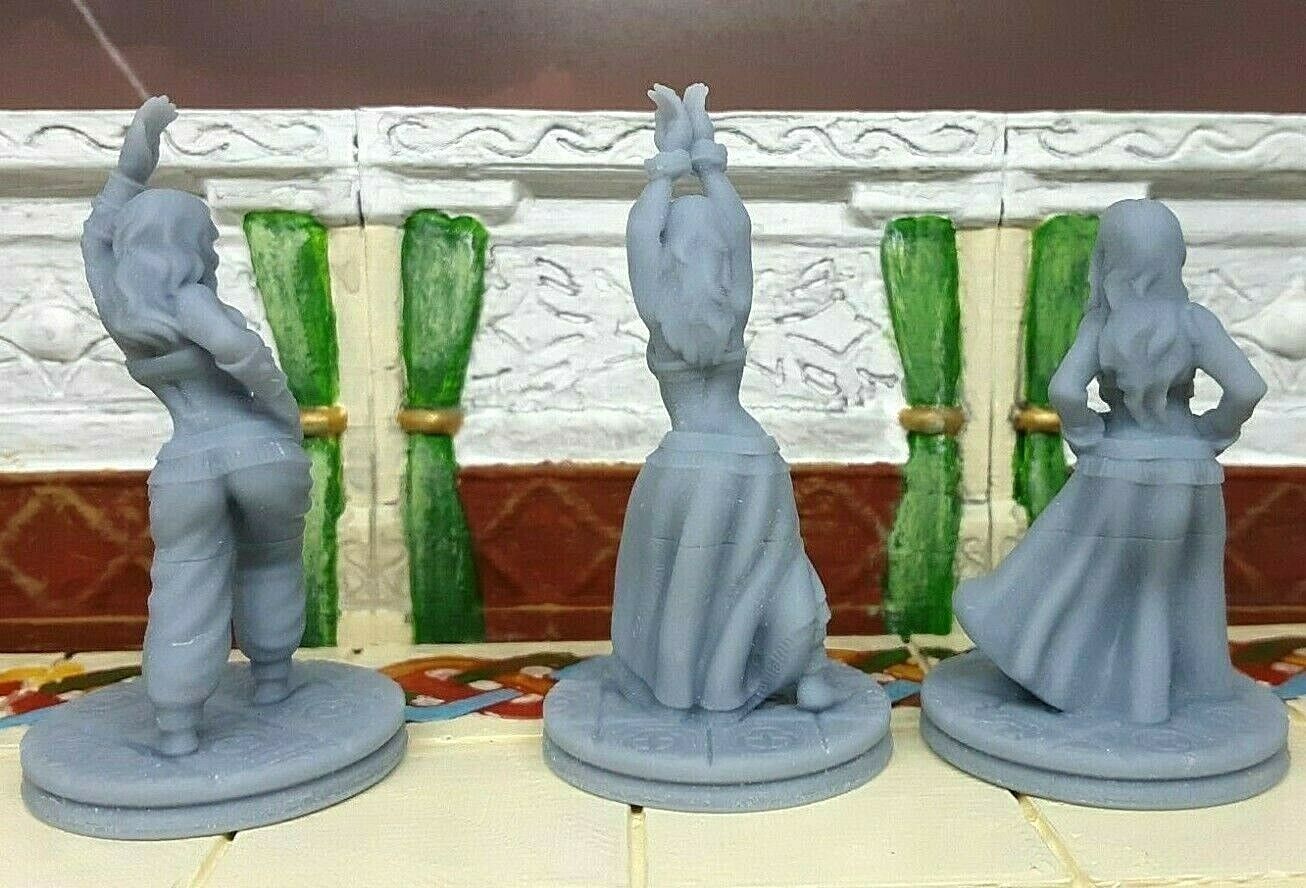 Set of 3 Egyptian Belly Dancers Mini Miniature Figure 28-32MM Resin Printed
