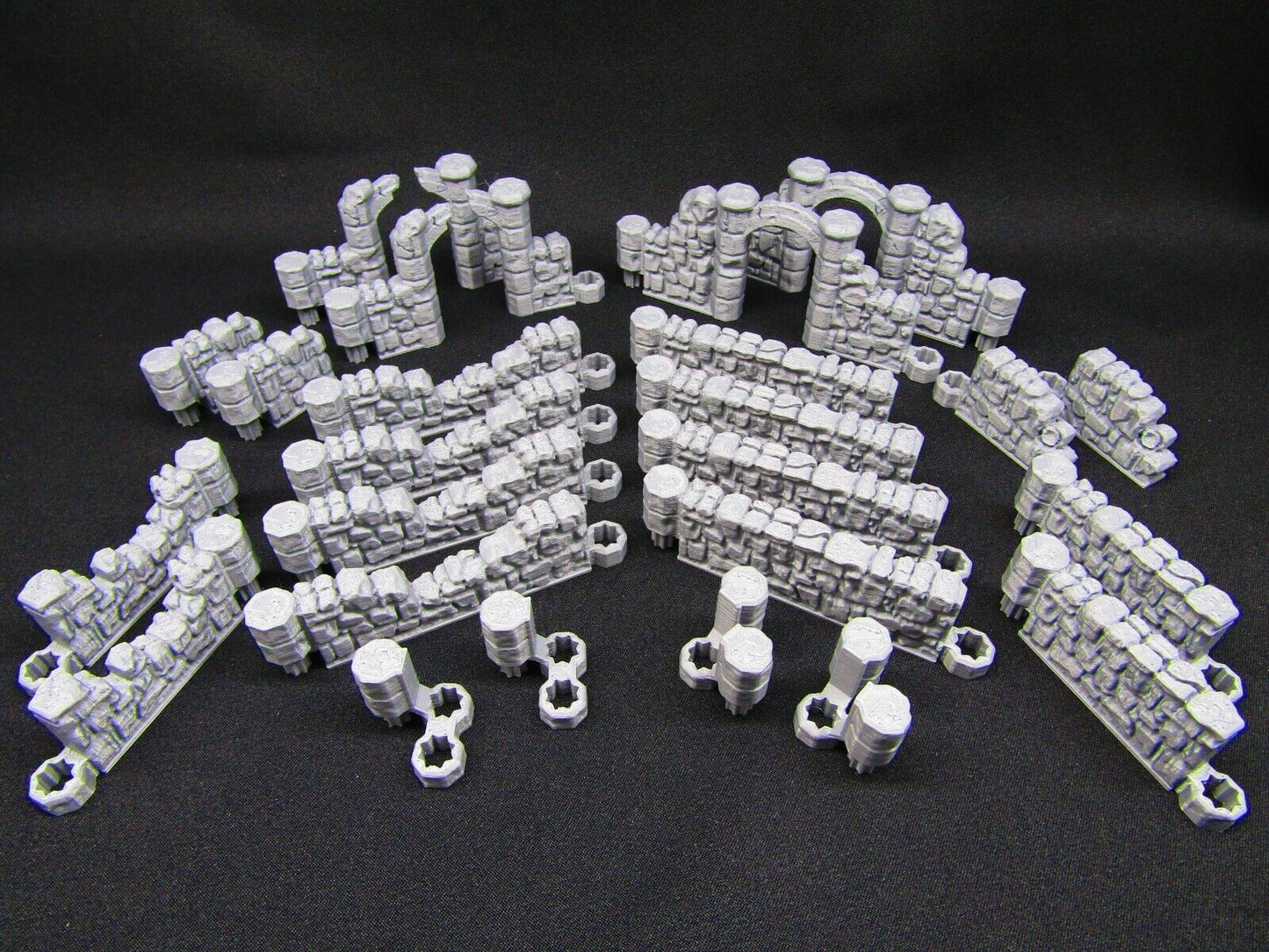 26pc DungeonSticks Ruined Stone Walls Map Building Tile Set Scenery Terrain